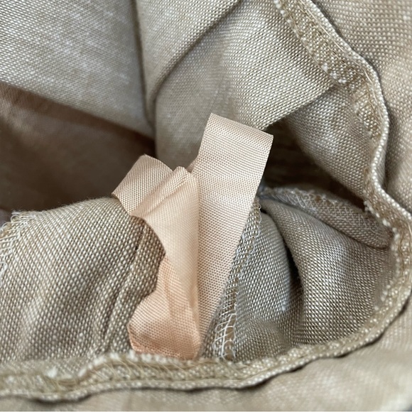 Vintage A-Line Pleated Cream & White Linen Blend Skirt Made In England - Picture 9 of 11